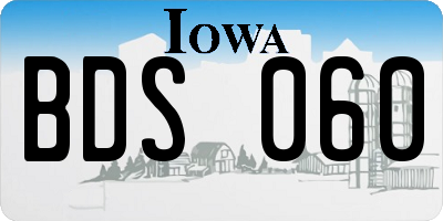 IA license plate BDS060