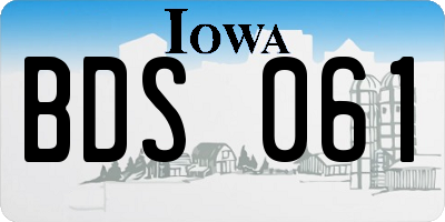 IA license plate BDS061