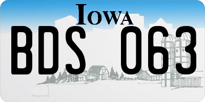 IA license plate BDS063