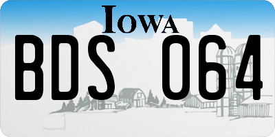 IA license plate BDS064