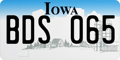 IA license plate BDS065