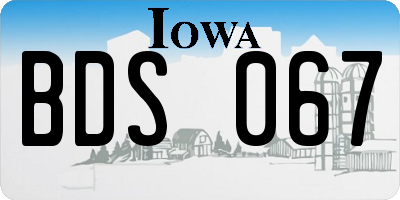 IA license plate BDS067
