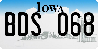 IA license plate BDS068