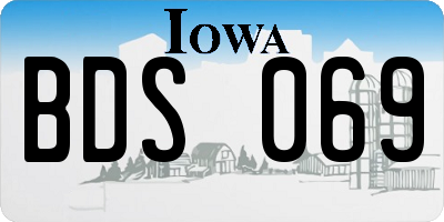 IA license plate BDS069