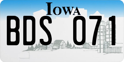 IA license plate BDS071
