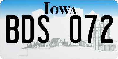 IA license plate BDS072