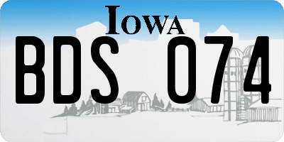 IA license plate BDS074