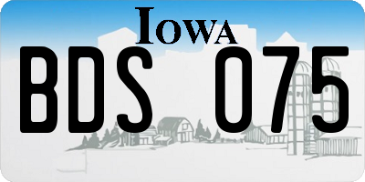 IA license plate BDS075