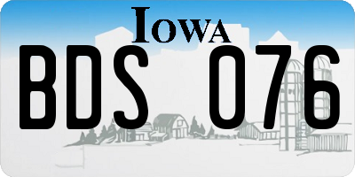 IA license plate BDS076