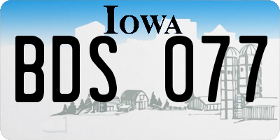 IA license plate BDS077