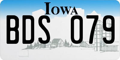 IA license plate BDS079