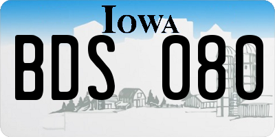 IA license plate BDS080