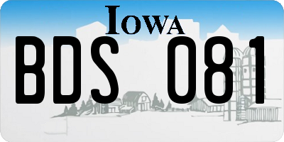 IA license plate BDS081