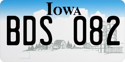 IA license plate BDS082