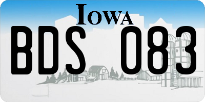 IA license plate BDS083