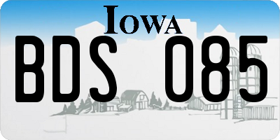 IA license plate BDS085