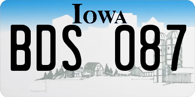 IA license plate BDS087