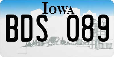 IA license plate BDS089