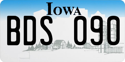 IA license plate BDS090