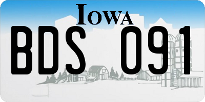 IA license plate BDS091