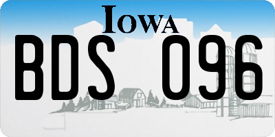 IA license plate BDS096