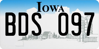 IA license plate BDS097