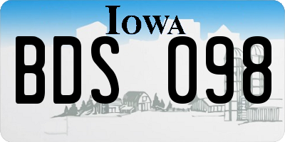 IA license plate BDS098
