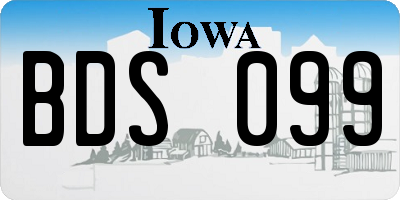 IA license plate BDS099