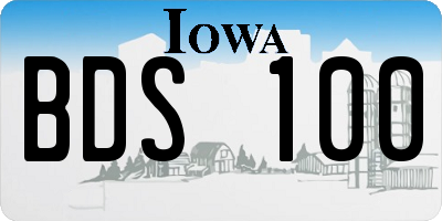 IA license plate BDS100