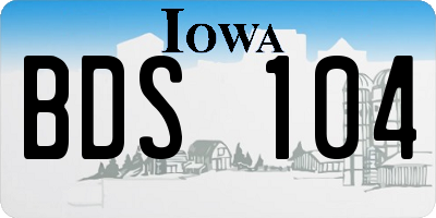 IA license plate BDS104
