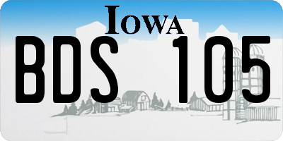 IA license plate BDS105