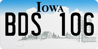 IA license plate BDS106