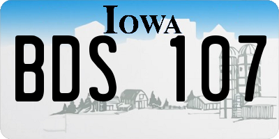 IA license plate BDS107