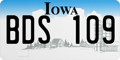 IA license plate BDS109