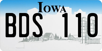 IA license plate BDS110