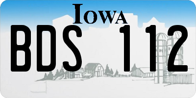 IA license plate BDS112