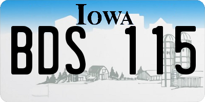 IA license plate BDS115