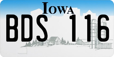 IA license plate BDS116