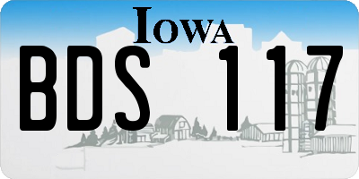 IA license plate BDS117