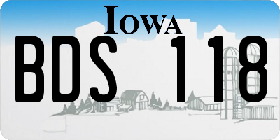 IA license plate BDS118