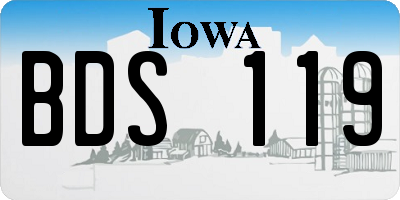 IA license plate BDS119