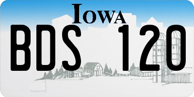 IA license plate BDS120