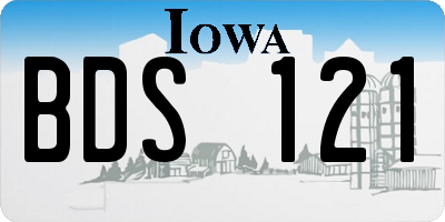 IA license plate BDS121