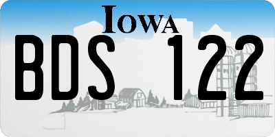 IA license plate BDS122