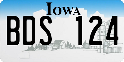 IA license plate BDS124