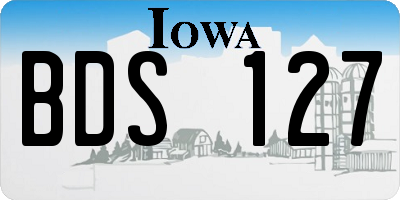IA license plate BDS127
