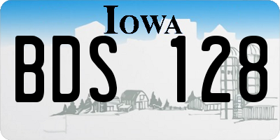 IA license plate BDS128