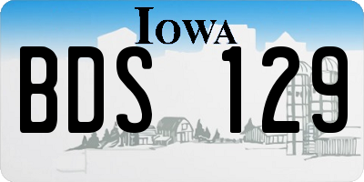 IA license plate BDS129