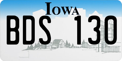 IA license plate BDS130