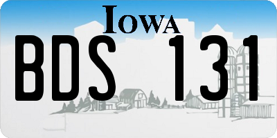 IA license plate BDS131